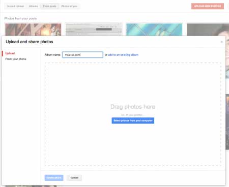 Enviar fotos no Google+ e fácil como arrastar um arquivo no computador - você pode ver suas fotos, fotos do seus posts e fotos em que você esta