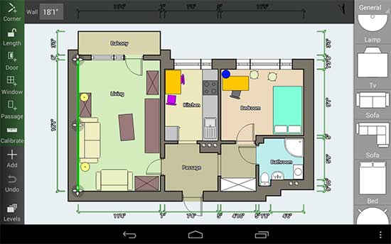 Floor Plan Creator e atualmente o melhor app no Android para fazer planta da casa