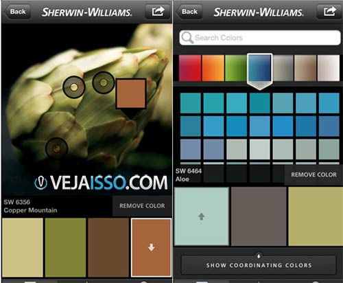 Sherwinn Williams Color Snap permite que voce encontre a cor ideal para pintar sua casa a partir de fotos do seus moveis e de revistas