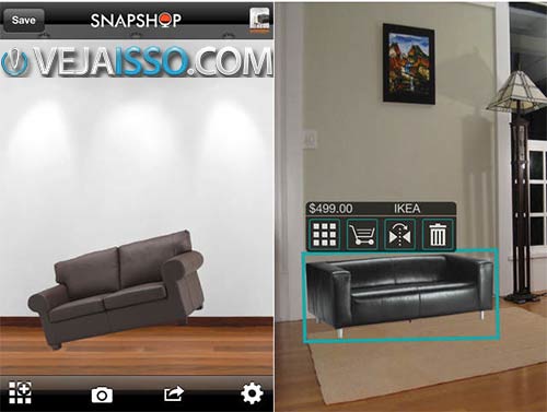 SnapShop tem o maior catalogo dentre os apps para decorar casa, além de ser extremamente fácil de usar