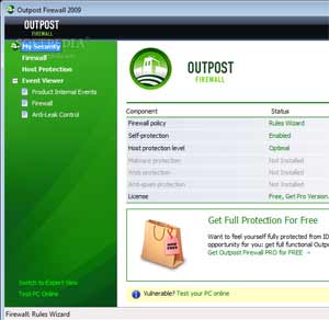 Outpost Firewall - Outro excelente top 5 firewall para defesa do computador de invasão pela internet