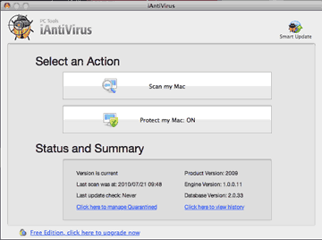 iAntivirus o mais simples anti-virus para Mac - Proteção continua contra worms de forma fácil