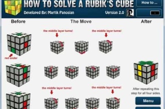Programa para aprender a resolver o cubo mágico Rubik passo a passo