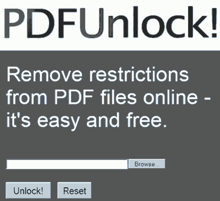 Retirar password e restrições de arquivos PDF, senha – Online grátis