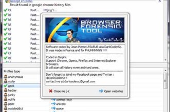 Browser Forensic Tool serve para analisar todo o histórico de internet do computador