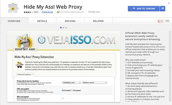 Proxy diretamente instalado no navegador de internet através de plugins - torna o uso de proxies mais prático, fácil e seguro