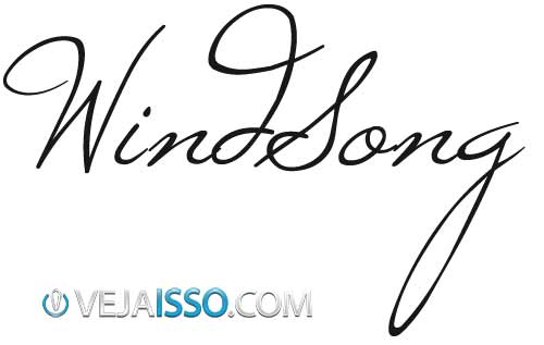WindSong letra expansiva cursiva feito para adicionar graciosidade aos seus textos