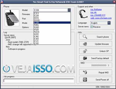 Um dos programas para desbloquear o IMEI - Todos criam um IMEI falso, modificando o identificador do aparelho