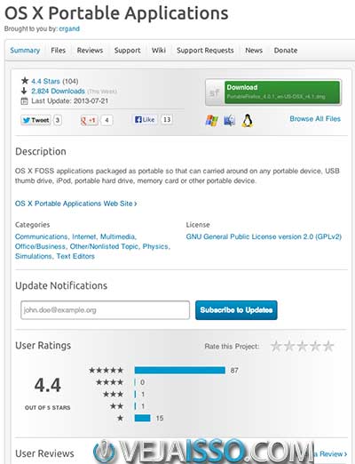 SourceForge contem os mais famosos projetos de codigo aberto, tanto para download do codigo fonte quanto do programa compilado, alem de avaliacoes, comentarios e reviews